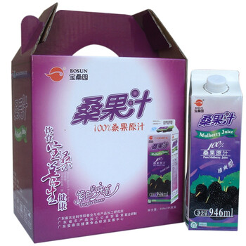 宝桑园 100%桑果汁饮料 946ml*6瓶 一箱装