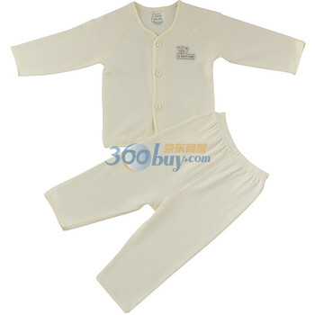 巧尼熊 宝宝服饰 2012春夏款开胸内衣套装 可做家居服 6067 浅黄 73码