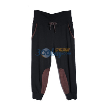 as安都*麂皮拼接哈伦裤*9145225 黑色 L