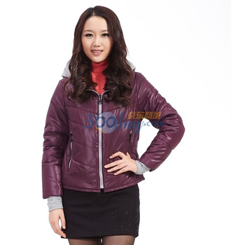 红迪丝 短款连帽羽绒服 HD1104607 紫罗兰 XXL