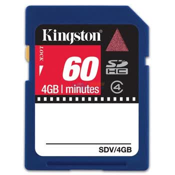 金士顿（Kingston）4GB Class 4 Video系列SD存储卡（SDV/4GB）