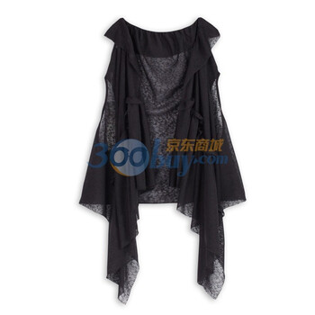歌莉娅GOELIA外套不规则背心马甲外套104B6440 纯黑 L