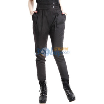 kitterick 女装 长裤 高腰 小脚 斜插口袋 LBAK501- 黑色 M