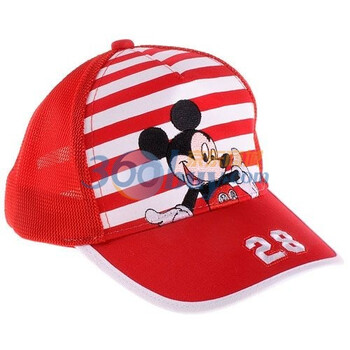 Disney/迪士尼童帽 帽子 米奇图案横条纹网眼帽KA0206 红色 54
