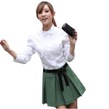 维克莱尔 VLoyal 秋季新款女装学院风热卖时尚百褶裙带腰带短裙 VE-106018 军绿色 XS