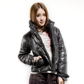 圣迪奥 sdeer 女装帅气收腰短款棉服0482378 黑色 L