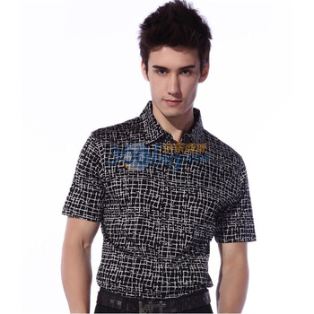 007MonteCarlo时尚商务短袖衬衣11SS00213003 黑色 XXL
