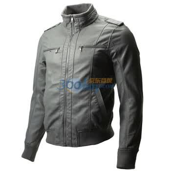 Giordano佐丹奴 外套 男型格机车仿皮夹克 01071623 浅灰色 XL