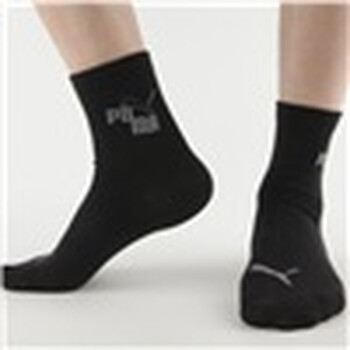 PUMA 彪马精梳棉 提花休闲男士 短款袜子 黑色 25-27cm