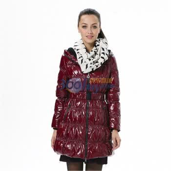波司登 2011新款 羽绒服 女连帽时尚亮面中长款 BR2276A 酒红色 185/104A(XXXL)