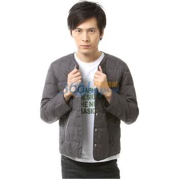 雅鹿 男 羽绒长袖内恤 羽绒服 ^@^LD00010 铅灰 4XL