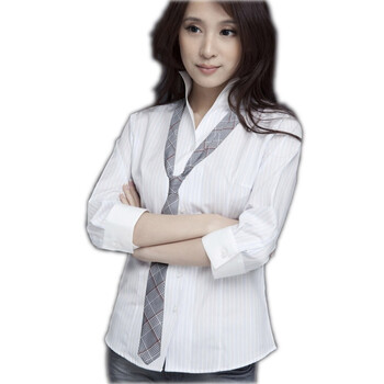 BESSSHIRT佰杰斯纯棉女士七分袖W 香槟领/紫白条纹 P31104184 白色 40