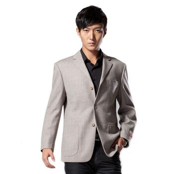 柒牌 SEVEN男装秋冬新款条纹毛料单件时尚休闲西服78C1798 A版 54