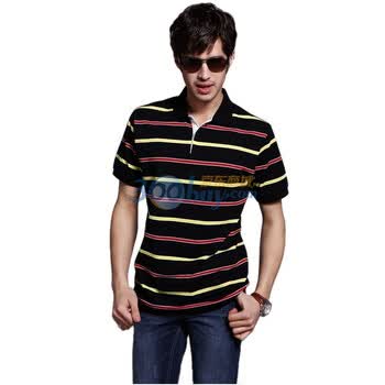 Catlonech/凯帝龙驰 夏装商务休闲男士短袖T恤衫9832542 黑色 XXL