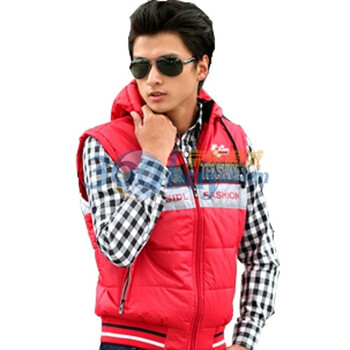 TUOYI2011秋冬新款时尚棉马甲背心男棉服袄保暖防寒服K119红色XXXL