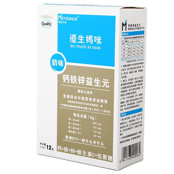 优生妈咪奶味钙铁锌益生元冲剂（婴幼儿适用）6g*12包