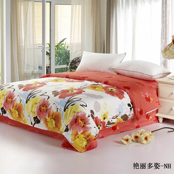 宁好家纺 全棉斜纹印花系列单品-艳丽多姿-红 枕套一对0.48米x0.75米