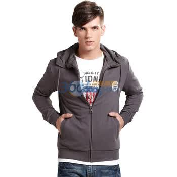LOVINJK 2012春季新品 时尚休闲男士卫衣 带帽开衫卫衣 H002 灰色 XXL