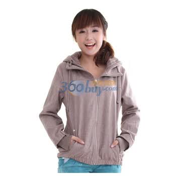 新珑新 slomsin 韩版女装长袖简约纯色休闲外套9147 杏色 XL