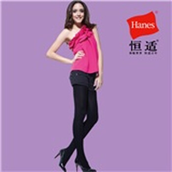 Hanes恒适80D细抽条天鹅绒连裤袜 黑色 F