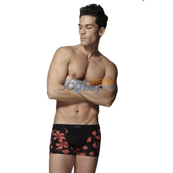 <em>花花公子男士内裤</em>平角裤男式无痕<em>卡通</em>印花锦纶
