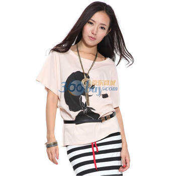 Rosas Mode人头图案简约T恤R131114 肉色 M