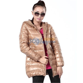 2011新款 康博羽绒服 女时尚针织帽中款面包 KB1172 卡其色 185/104A(XXXL)