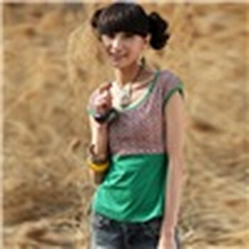 裂帛 春装 圆领修身 短袖T恤女22130059 绿色 XL