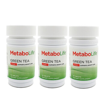 美国进口减肥 Metabolife(纤美) 绿茶提取物855mg*50片-结实型减肥专用*3瓶