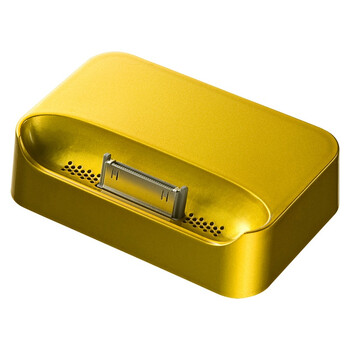 日本SANWA SUPPLY ACA-CRADLEY 苹果iPod、iPhone的基座 可同时插着电源和音箱 也可传输数据 黄