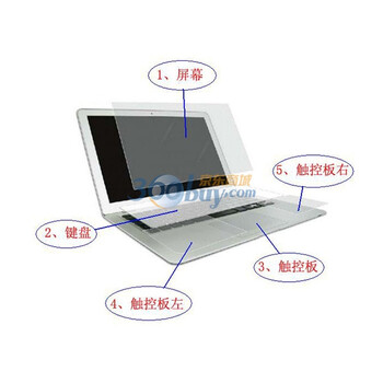 天富力bosity苹果笔记本5件套装 MacBook Air 11/11.6 高透屏幕保护贴膜键盘膜