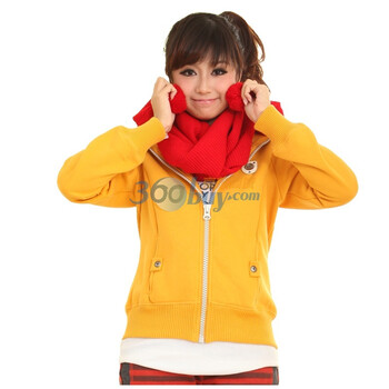 新珑新 slomsin 韩版简约休闲时尚连帽卫衣淑女装外套8917 土黄 XL