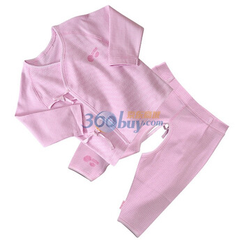 贝贝怡（bornbay） BB311-515 宝宝服 新生儿条纹绑带套装 淡粉 66码