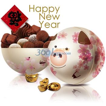 【AMOVO】魔吻巧克力年货吉品——铁盒存钱罐 桃花猪猪礼盒 粉色款新款S0702