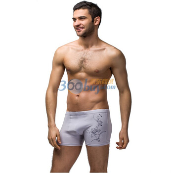 爱帝男式竹纤维平角内裤0107209601 灰色 XXXL