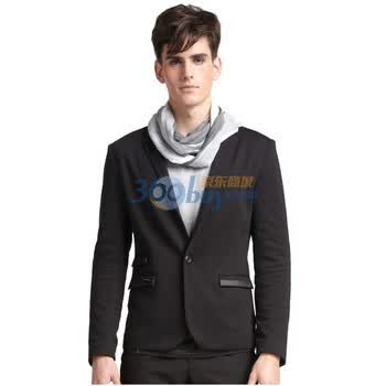马克华菲男装时尚休闲西服 高档 质感 修身 黑色B版 XXL