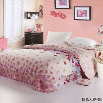 宁好家纺 全棉斜纹印花系列单品-国色天香 枕套一对0.48米x0.75米