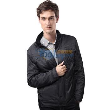 稻草人男装 2011冬季新品 商务纯色立领棉服M116122 黑色 185