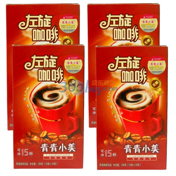 青青小美 左旋咖啡粉 左旋肉碱 黑咖啡 粉10g*15条*4盒套装