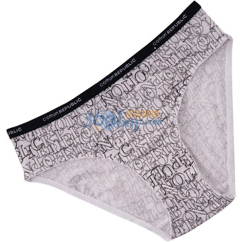 棉花共和国 Cotton Republic LOGO印花 天丝铁桶装 女士三角裤 51113123 白色 XL