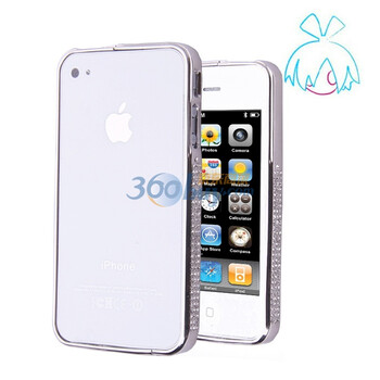 萝莉(LOLI)iphone4边框-合金水钻边框 银色