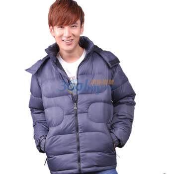 FYNEX 2011新款冬装 欧美潮男中长款羽绒服90%绒三色可选FQ528灰色175/XL