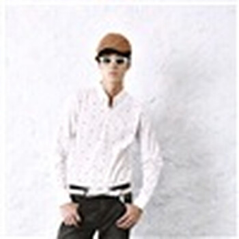 JASONWOOD春装都市时尚印花男士合体长袖衬衫 衬衣1110304034 漂白 xxl