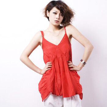 CELLMICELL 巴哈米舍2012春夏潮品 65%真丝修身时尚花苞吊带衫 原创 708BB101 红色 F