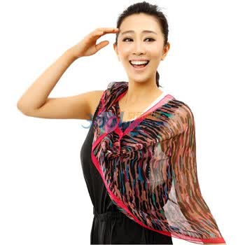 兰诗雨真丝丝巾LSY320066 洋红 (品红 玫瑰红) 均码