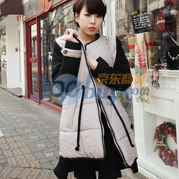 时尚起义 冬装韩国进口简单收腰保暖棉服 女568869 可可色 one