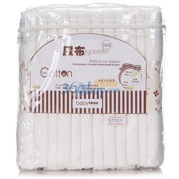 娃爱的蓓蓓纯棉纱棉尿布白色75x37cm（12片）TQ018320