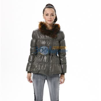波司登 2011新款 羽绒服 女亮面修身毛领时尚短款 BR2258 深灰色 180/100A(XXL)