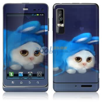 ideaSkin 摩托罗拉 ME863 /XT883/XT862/里程碑 3 皮肤 像兔子的猫 外壳保护套皮贴膜 BADD032154