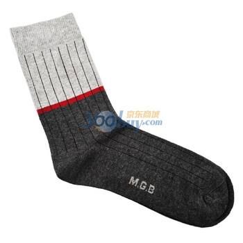 马基堡MGB 11新品 黑灰色棉纶混纺棉袜8930702-95 均码